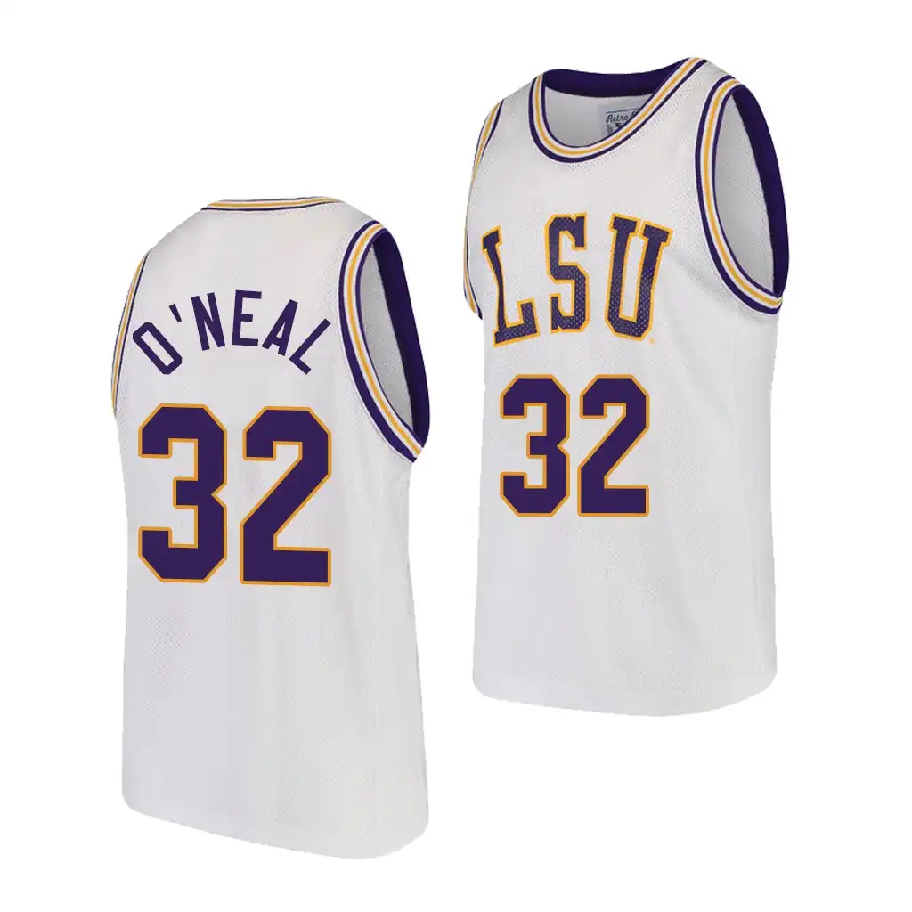 Men's LSU Tigers Shareef O'Neal #32 Replica White NCAA Basketball Jersey